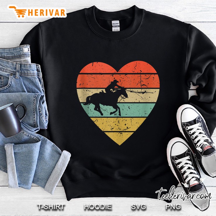 Roping Horse Calf Roper Heart Vintage Version Sweatshirt