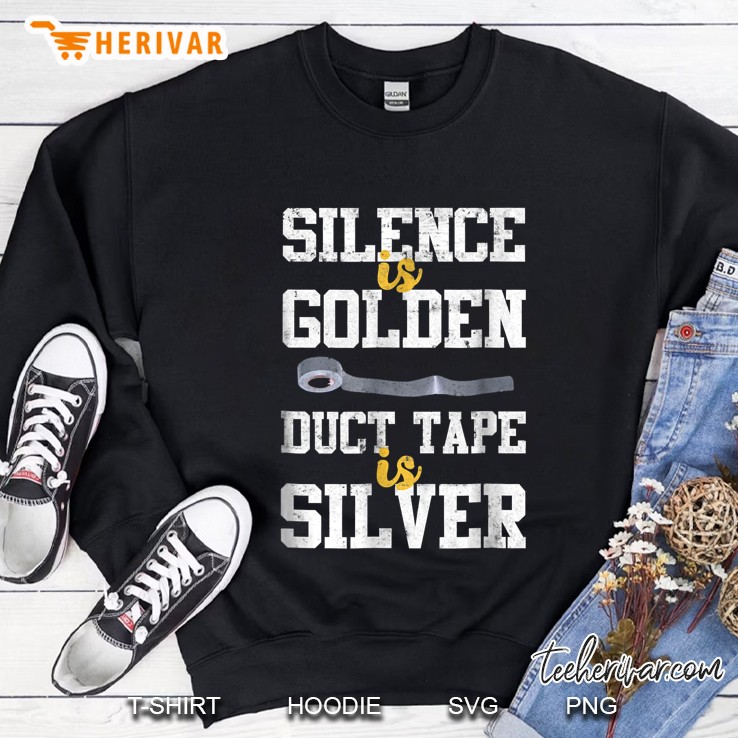 Vintage Silence Is Golden Duct Tape Is Silver Mugs