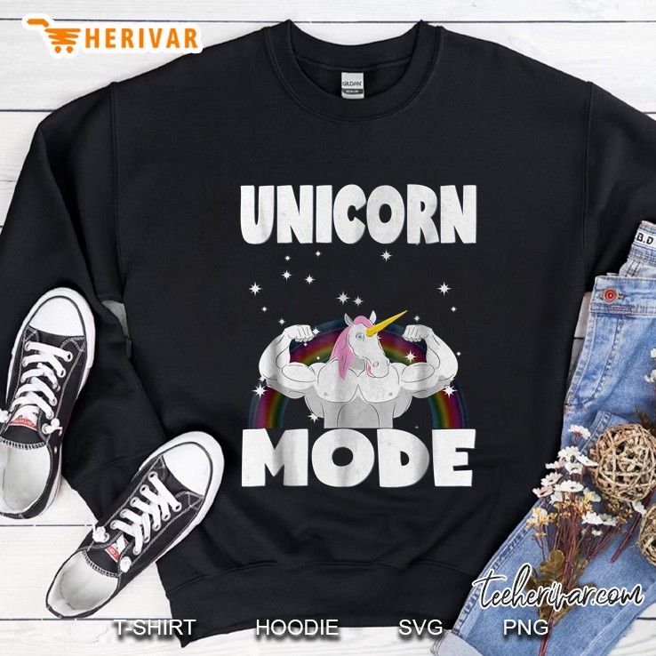 Unicorn Mode Rainbow Stars Sweatshirt