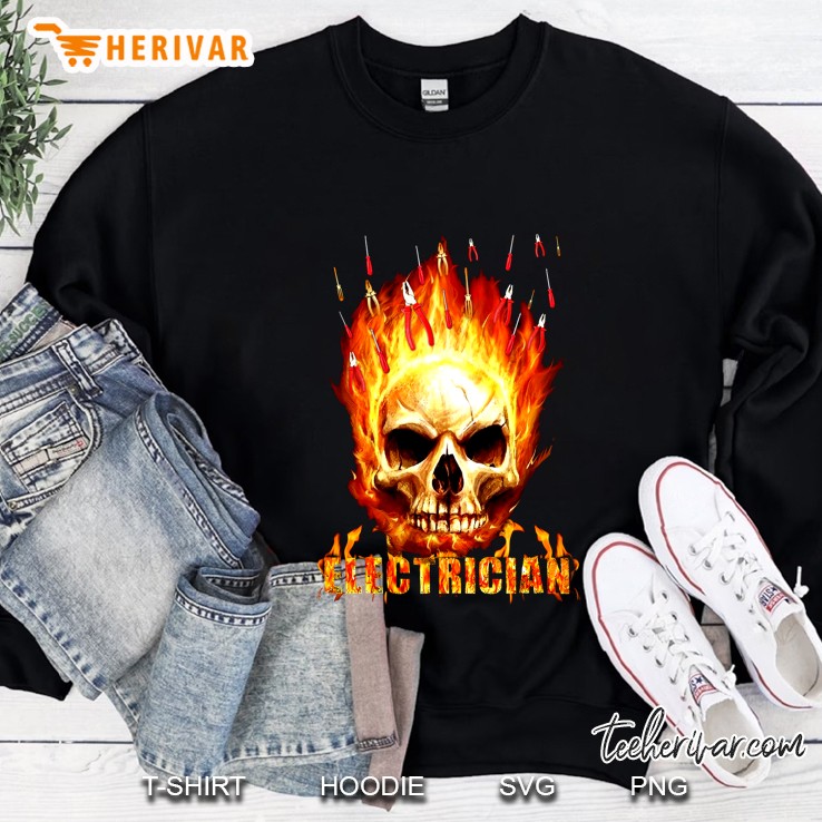 Electrician Fire Skull Version Sweatshirt