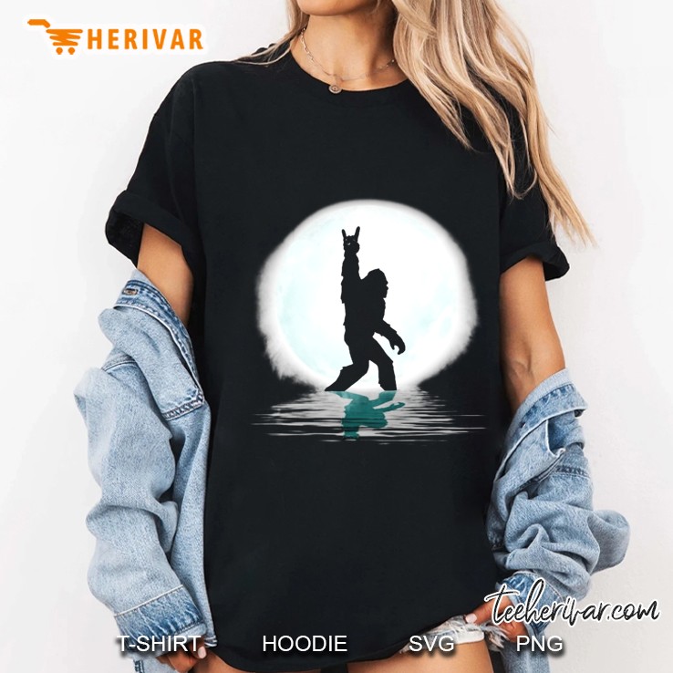 Bigfoot Sasquatch Hippies Never Die Moon Version Ladies Tee