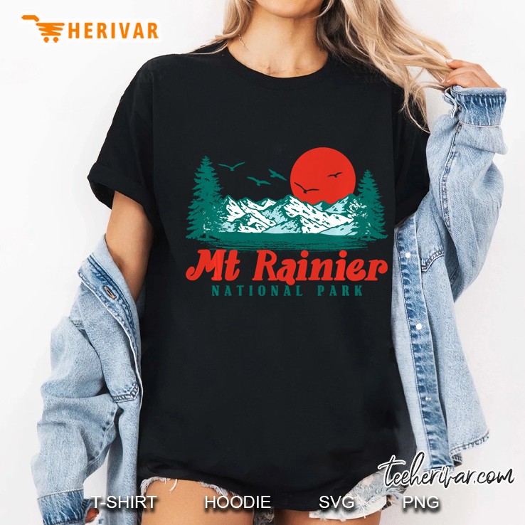 Mt Rainier National Park Mountain Sunset Version Ladies Tee