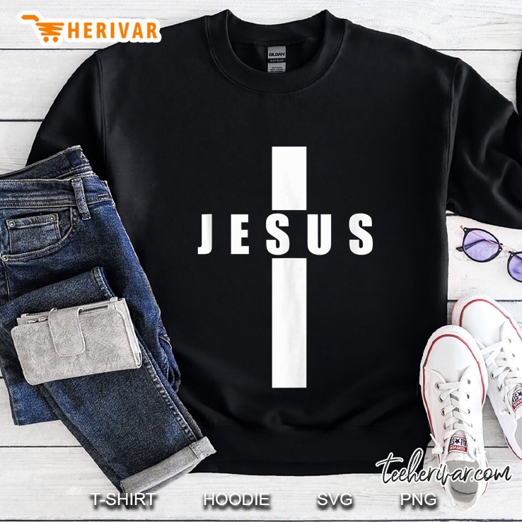 Jesus Cross With The Word Jesus Cross Version Sweatshirt
