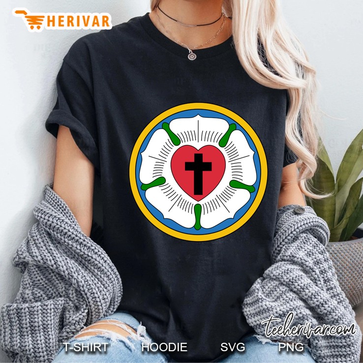 Lutheran Martin Luther Heart Rose Ladies Tee