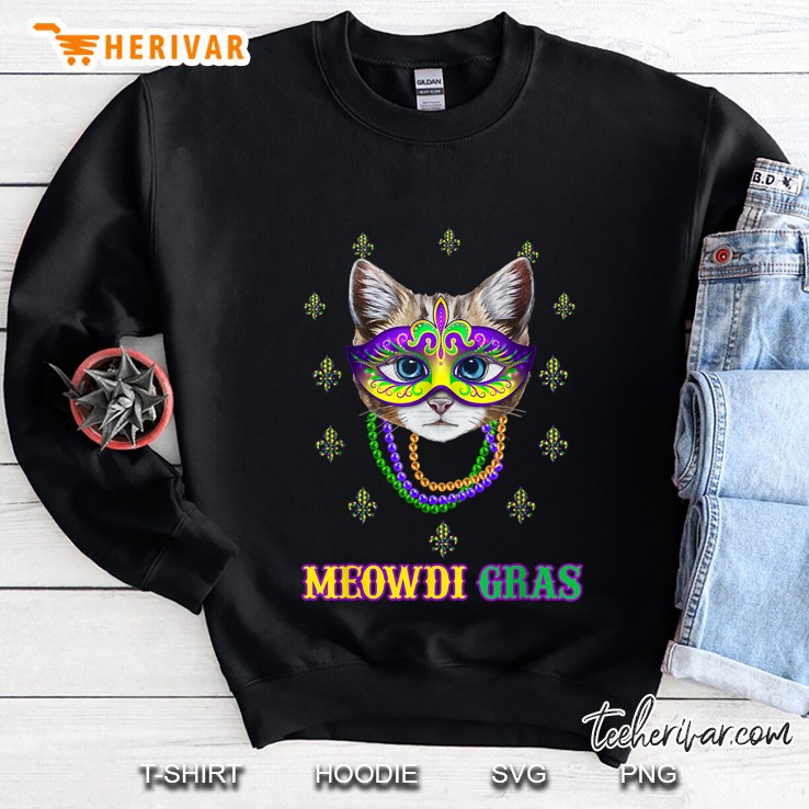 Meowdi Gras Mardi Gras Cat Version Sweatshirt