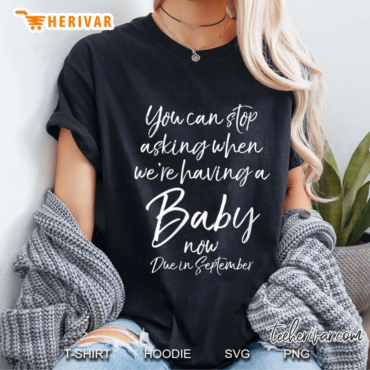 You Can Stop Asking When We're Having A Baby Now September Hoodie