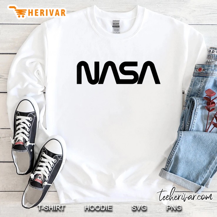 Nasa Worm Logo Black No Distress Sweatshirt
