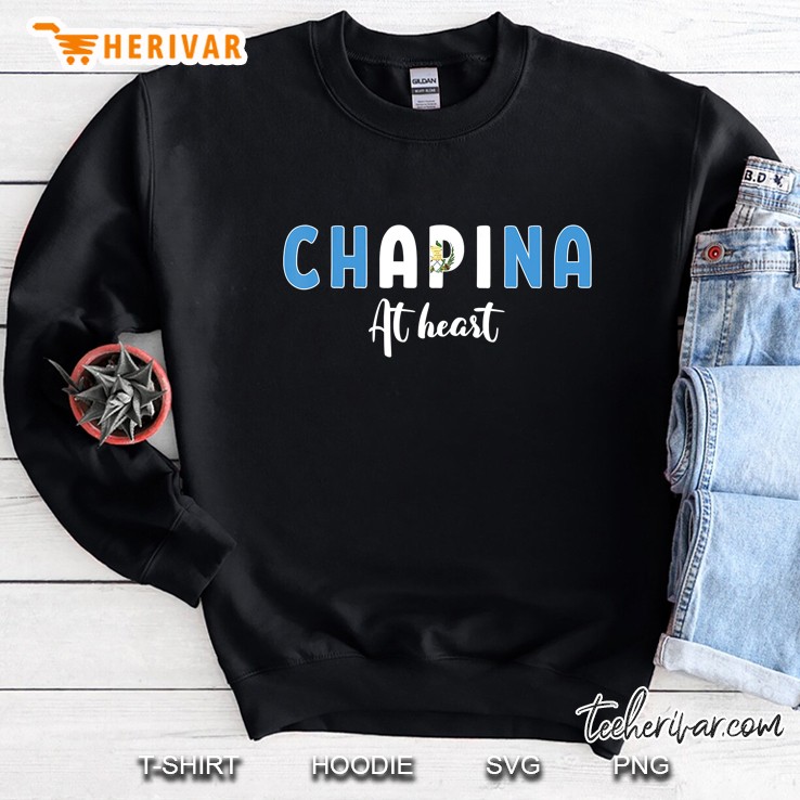 Chapina At Heart Guatemala Bandera Chapina Guatemalan Flag Sweatshirt