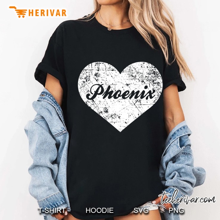 Phoenix Heart Grunge Version Ladies Tee