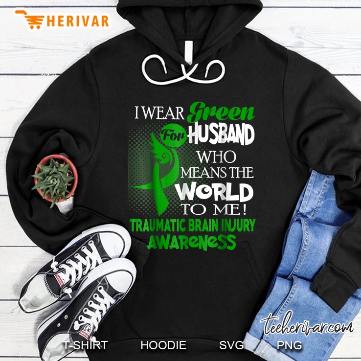 I Wear Green For Husband Who Means The World To Me Traumatic Brain Injury Awareness Mugs