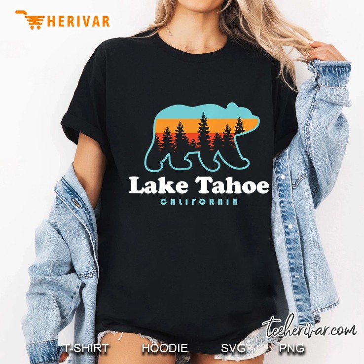 Lake Tahoe California Bear Silhouette Vintage Version Ladies Tee