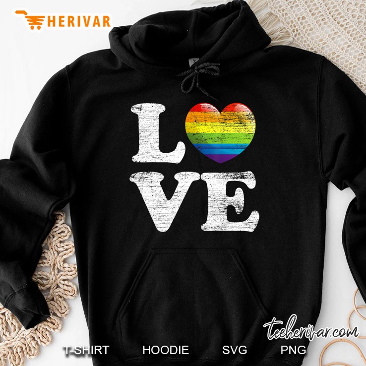 Love LGBT Pride Heart Grunge Version Hoodie