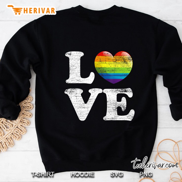 Love LGBT Pride Heart Grunge Version Sweatshirt