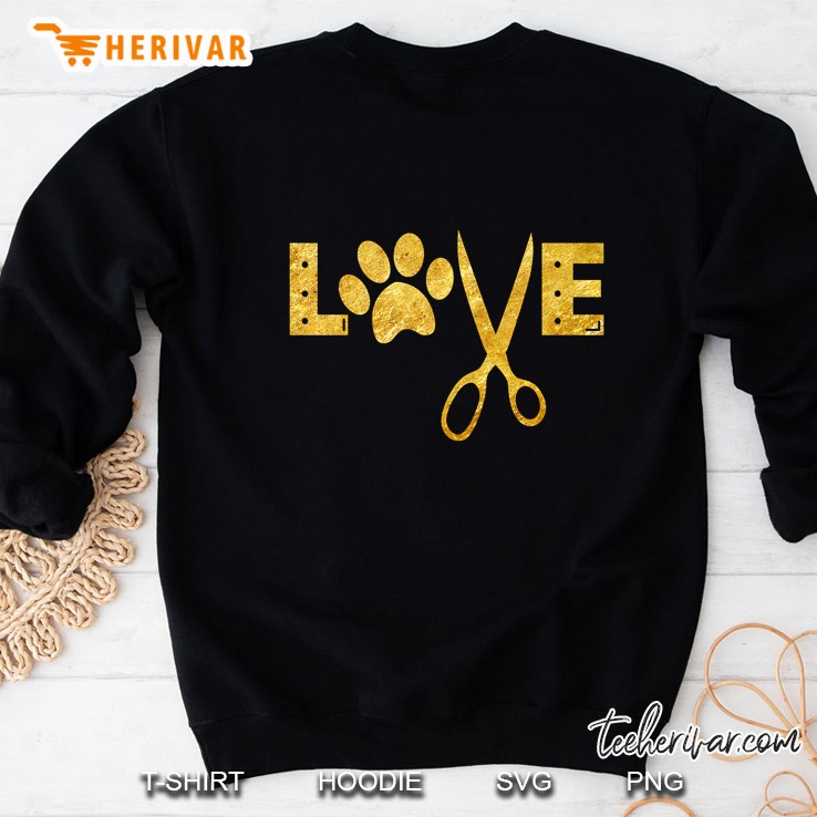 Love Dog Paw Print And Scissor Version Sweatshirt