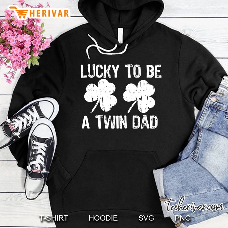 Lucky To Be A Twin Dad Shamrock Grunge Version Mugs