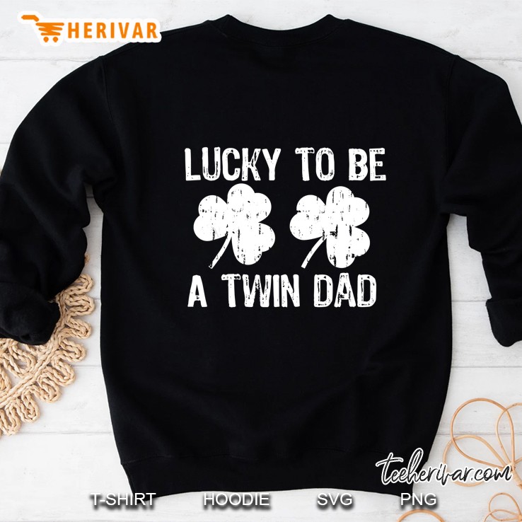 Lucky To Be A Twin Dad Shamrock Grunge Version Mugs