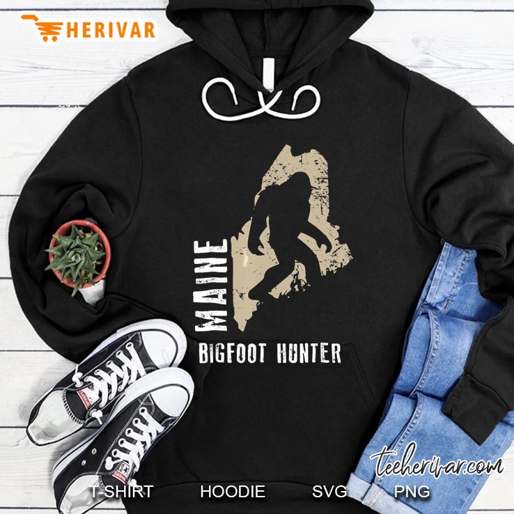Maine Bigfoot Hunter Sasquatch Silhouette Version Hoodie