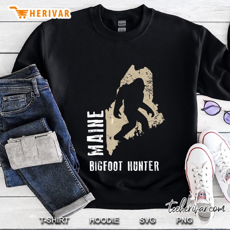 Maine Bigfoot Hunter Sasquatch Silhouette Version Sweatshirt