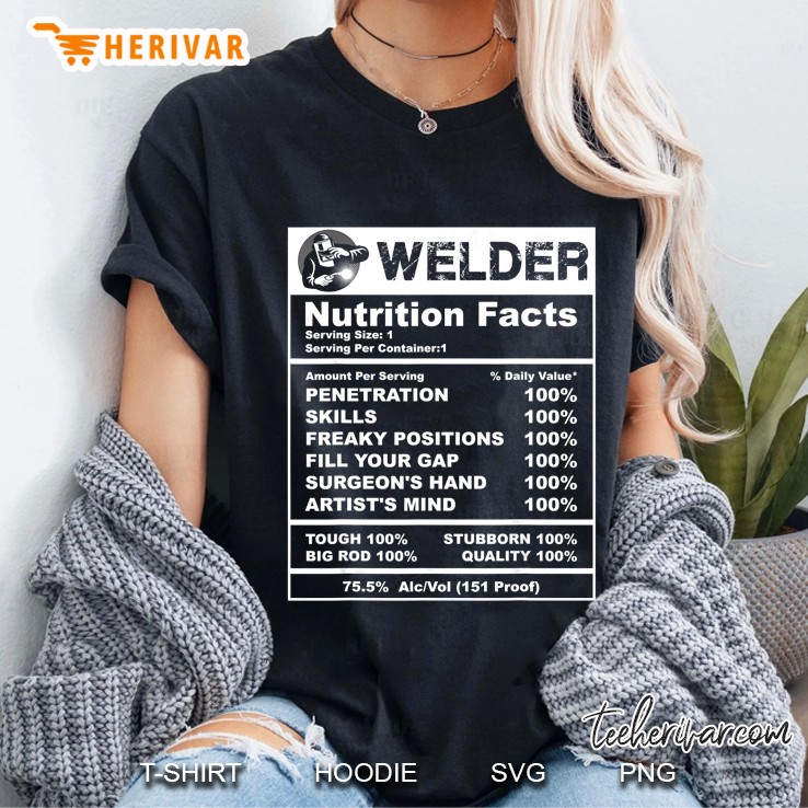 Welder Nutrition Facts Serving Size 1 Serving Per Container 1 Ladies Tee