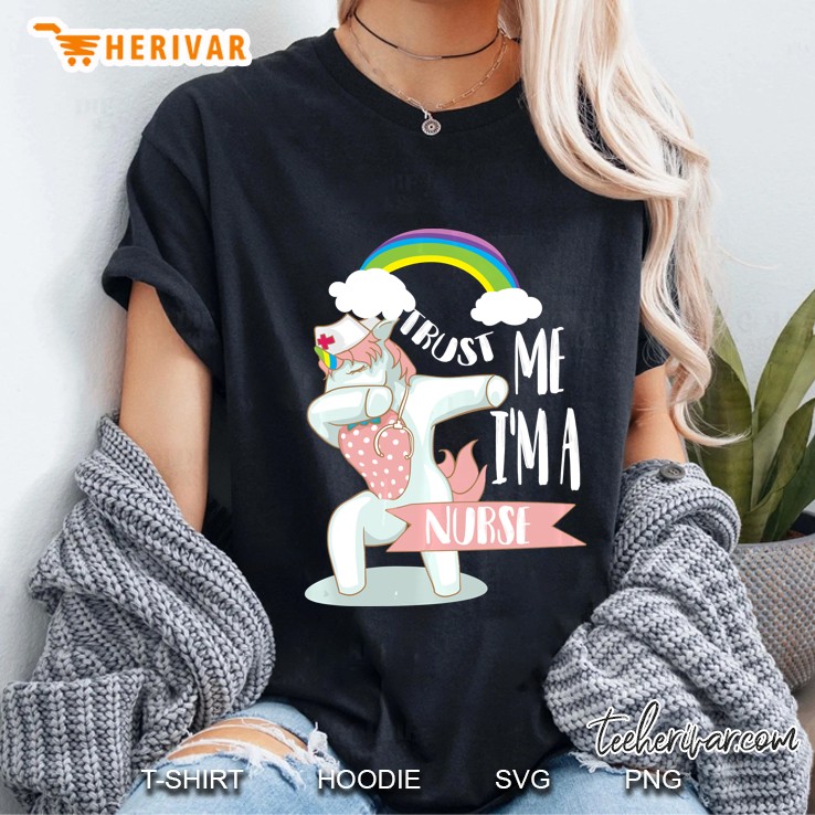 Trust Me I Am A Nurse Cool Dabbing Unicorn Ladies Tee
