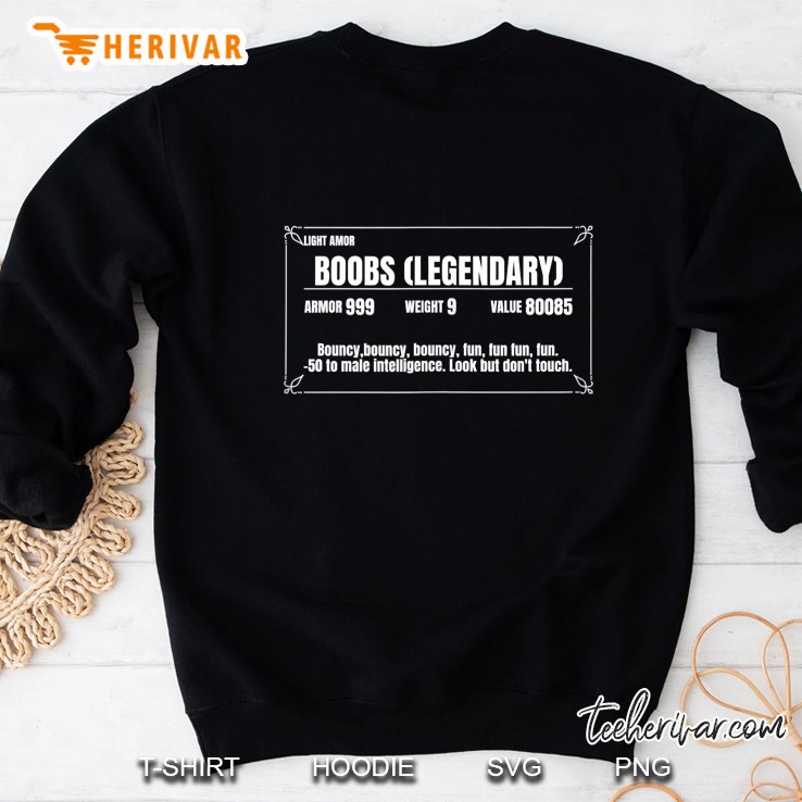 Light Amor Boobs Legendary Armor 999 Weight 9 Value 80085 Bouncy Bouncy Bouncy Sweatshirt