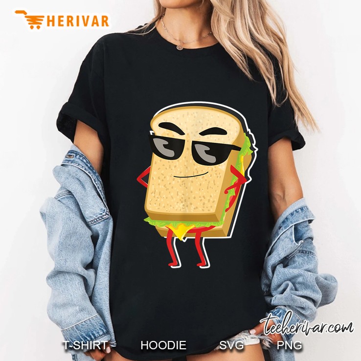 Sandwich Smile Wearing Sunglasses Emoticon Hoodie