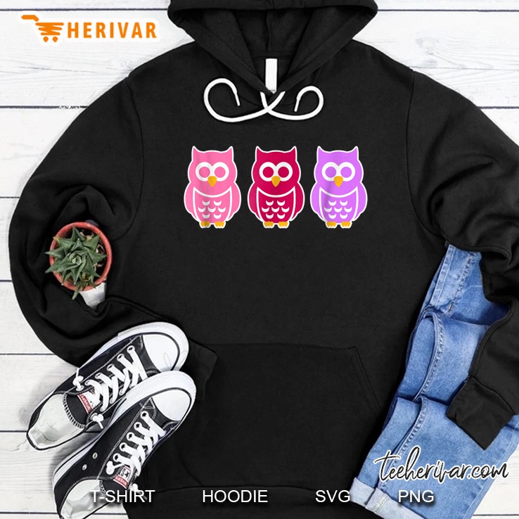 Three Colored Owls Hoodie