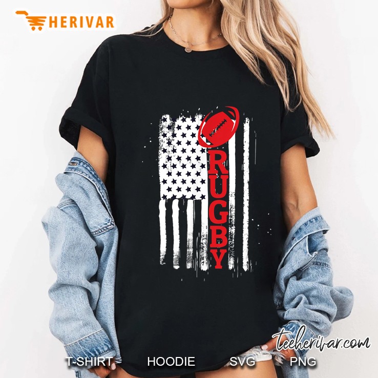 Rugby Usa American Flag Version2 Ladies Tee