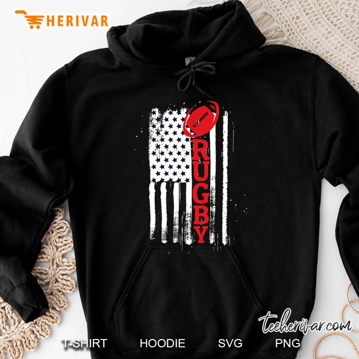Rugby Usa American Flag Version2 Hoodie