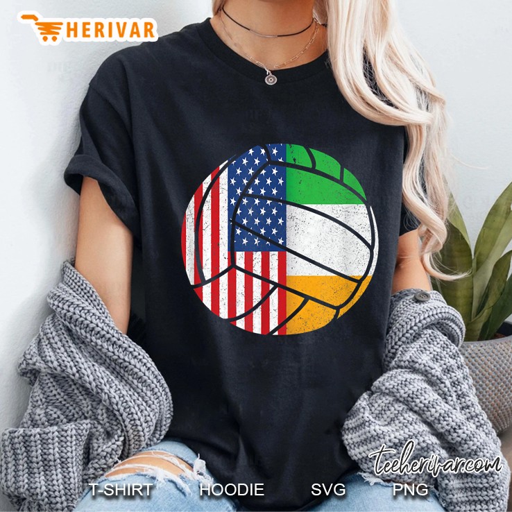Volleyball Irish American Flag St Patricks Day Ladies Tee