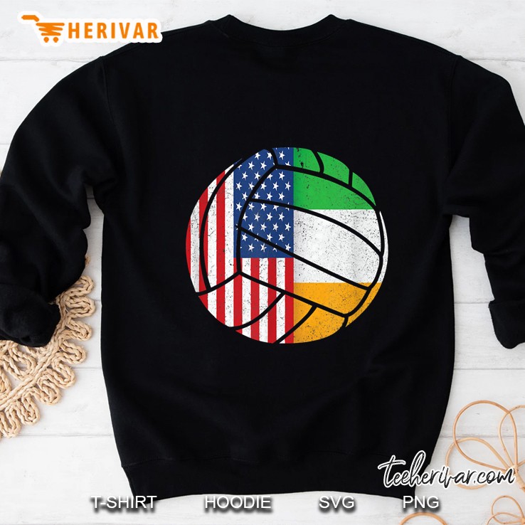 Volleyball Irish American Flag St Patricks Day Sweatshirt