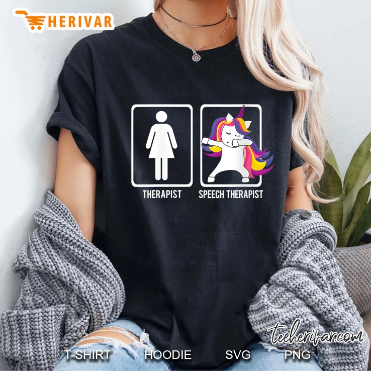 Dabbing Unicorn Speech Therapist SLP Ladies Tee