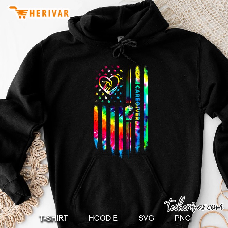 Caregiver Tie Dye American Flag Version Hoodie