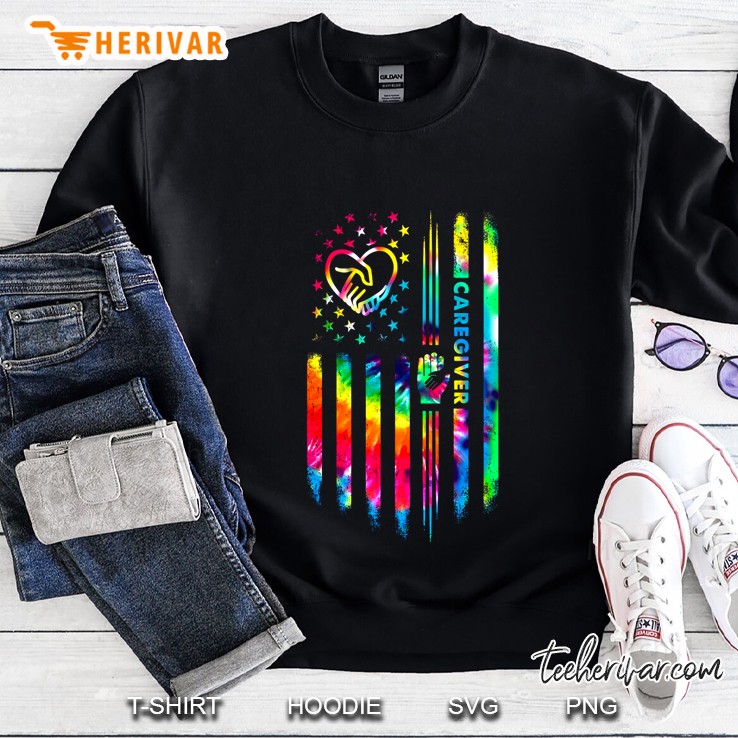 Caregiver Tie Dye American Flag Version Sweatshirt