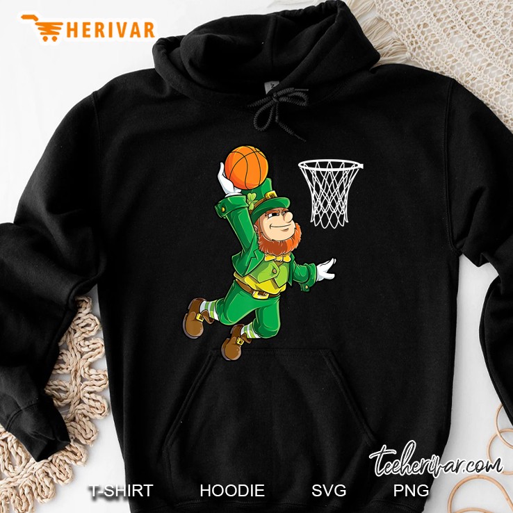 Leprechaun Playng Basketball Hoodie
