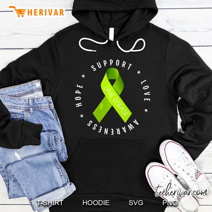 Lyme Disease Support Hope Love Awareness Green Ribbon Version Hoodie