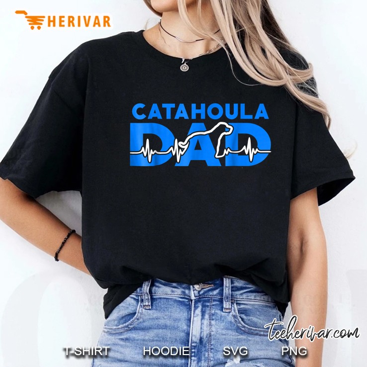 Catahoula Dad Catahoula Silhouette Heartbeat Version Ladies Tee