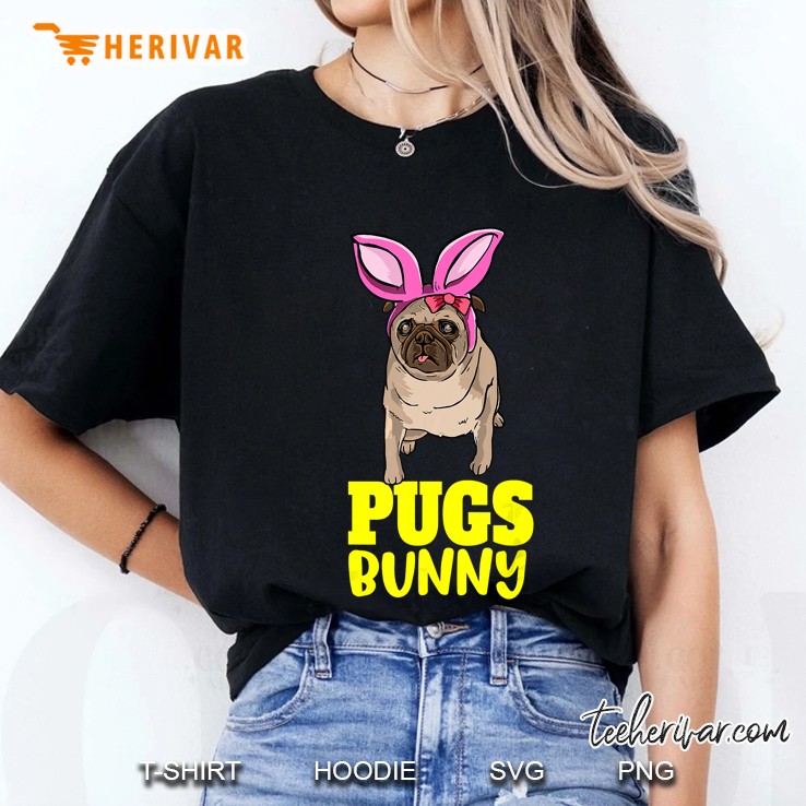 Pugs Bunny Pug With Bunny Ears Version Ladies Tee