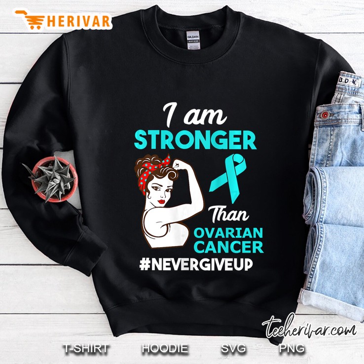 I Am Stronger Than Ovarian Cancer Awareness Never Give Up Mugs