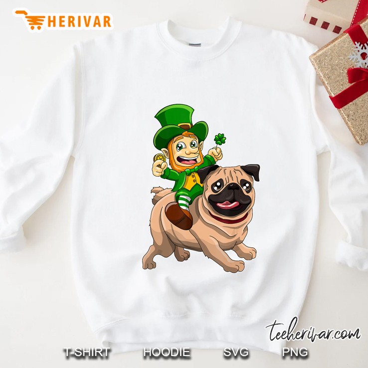 Leprechaun Riding Pug St Patricks Day Sweatshirt
