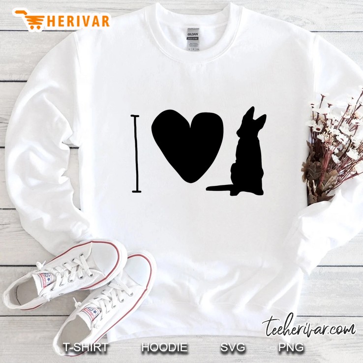 I Love German Shepherd Heart Silhouette Sweatshirt