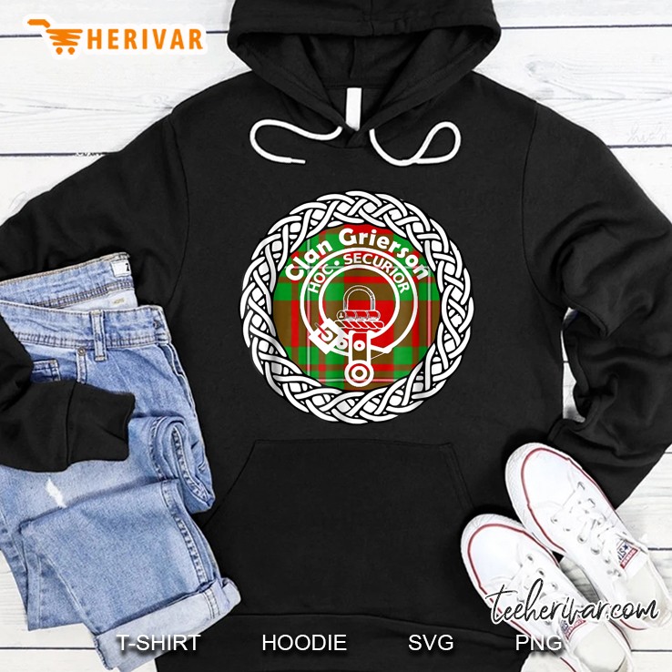 Clan Grierson Hoc Securior Scottish Crest Badge Version Hoodie