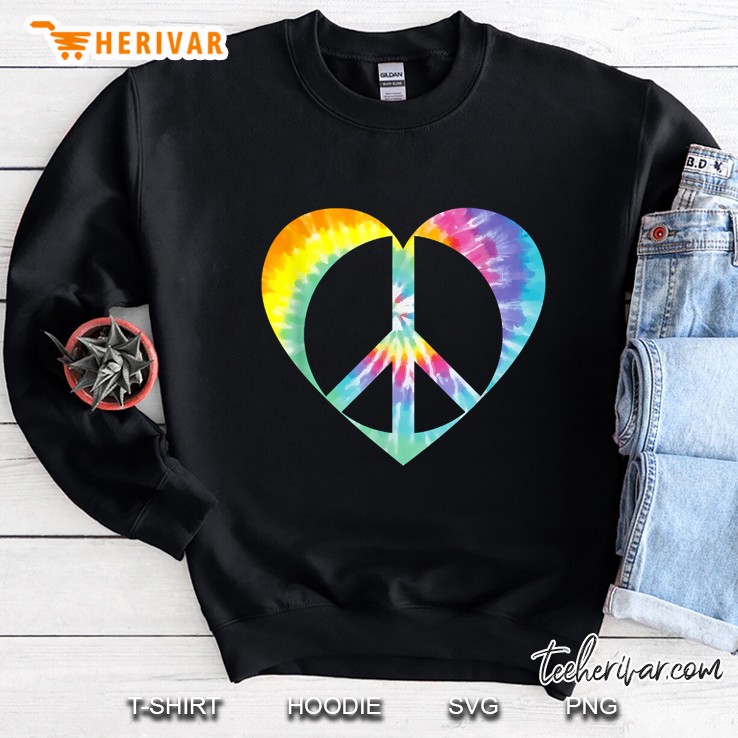 Tie Dye Peace Sign Heart Sweatshirt