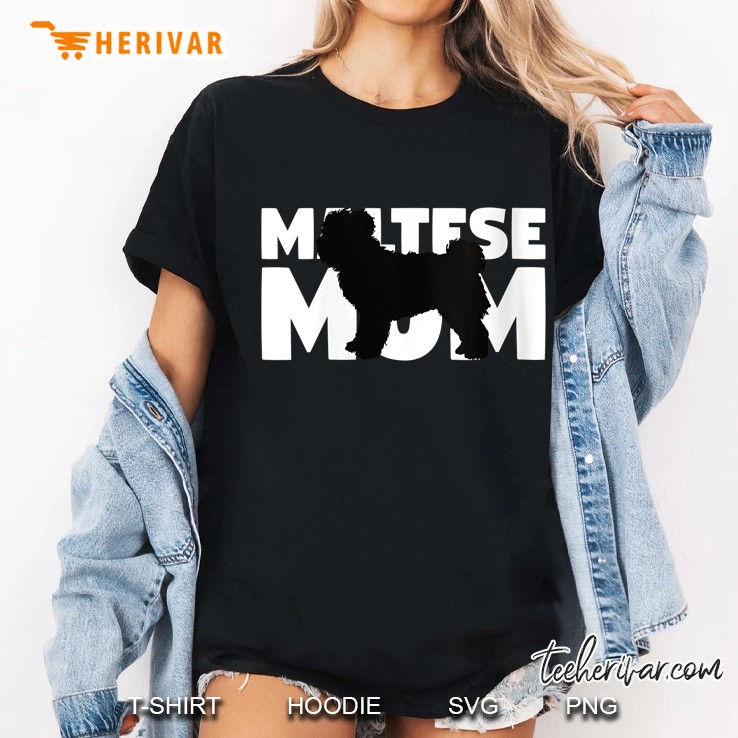 Maltese Mom Black Version Ladies Tee
