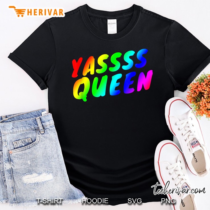 Yas Queen Gay Pride LGBT Colorful Rainbow Shirt