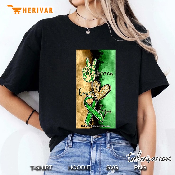 Peace Love Hope Kidney Disease Awareness Ladies Tee