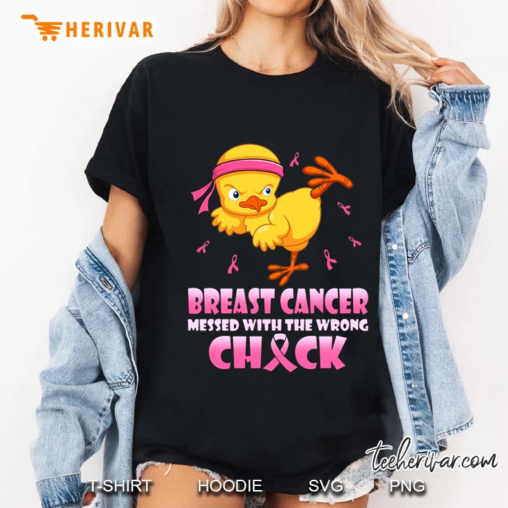 Breast Cancer Messed With The Wrong Chick Ladies Tee