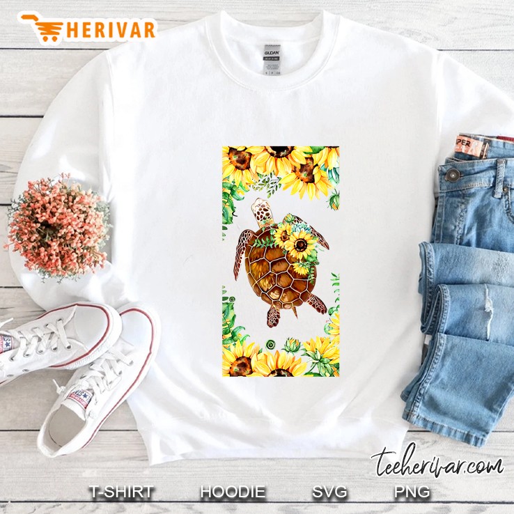 Sea Turtle Sunflower Turtle Lover Sweatshirt
