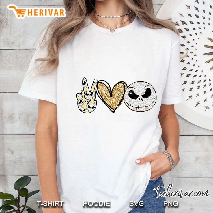 Peace Love Jack Skellington Ladies Tee