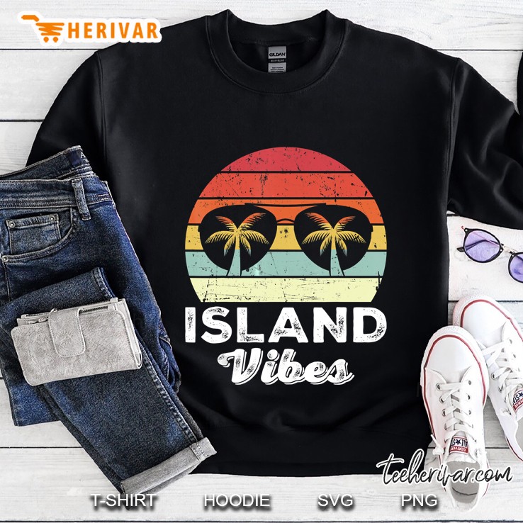Island Vibes Palm Tree Sunglasses Vintage Version Sweatshirt
